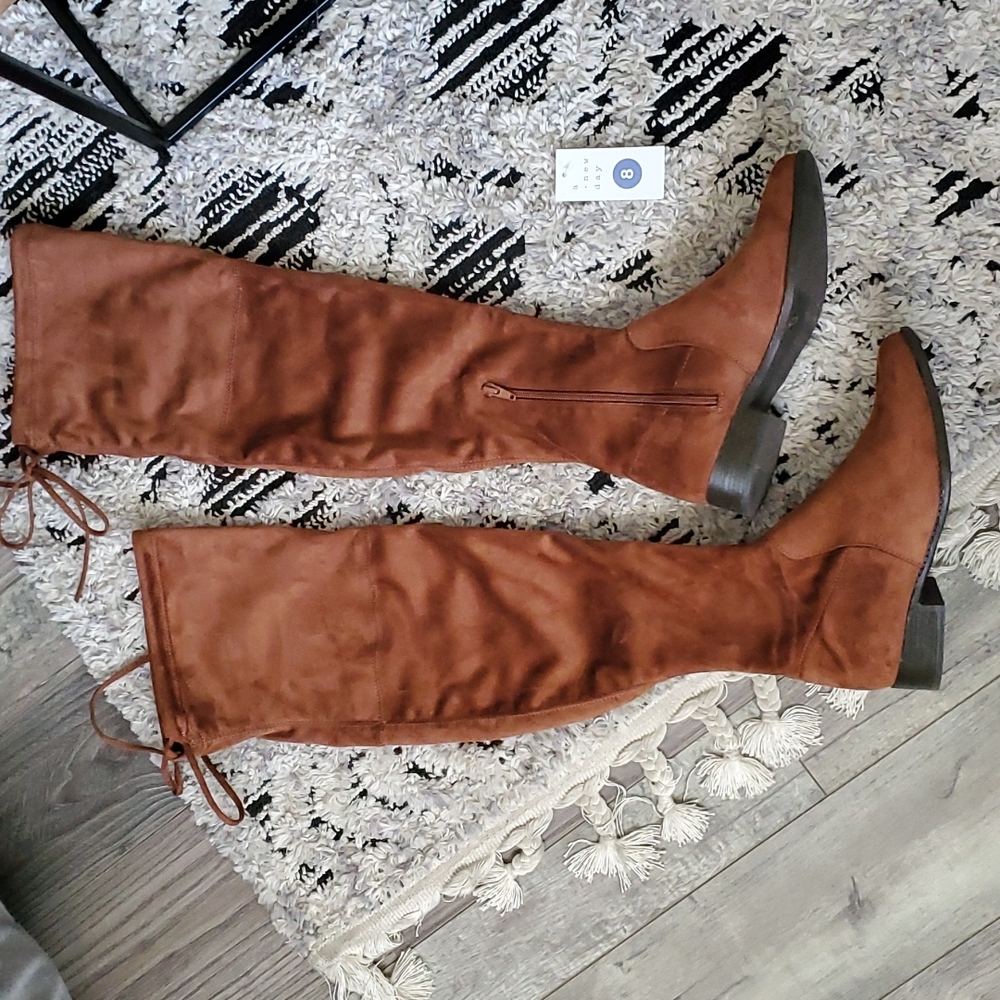 'A New Day' Women's Cognac Over the Knee Boots - Size 8